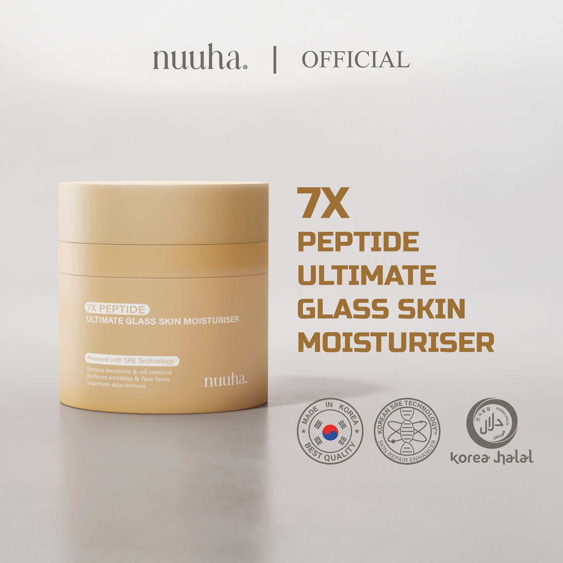 Nuuha Beauty 7X Peptide Ultimate Glass Skin Moisturiser