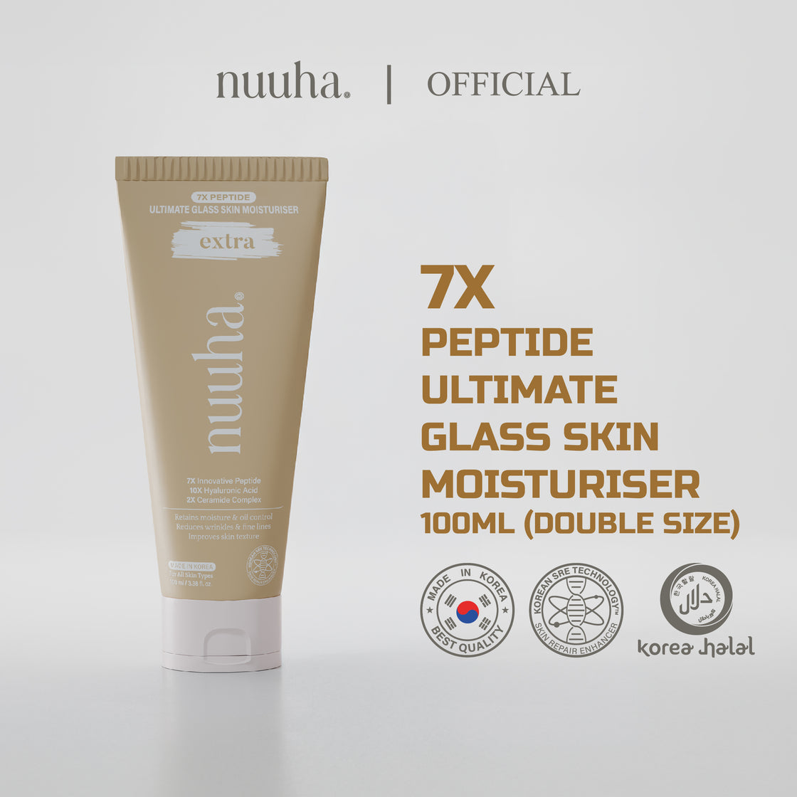 Nuuha Beauty 7X Peptide Ultimate Glass Skin Moisturiser