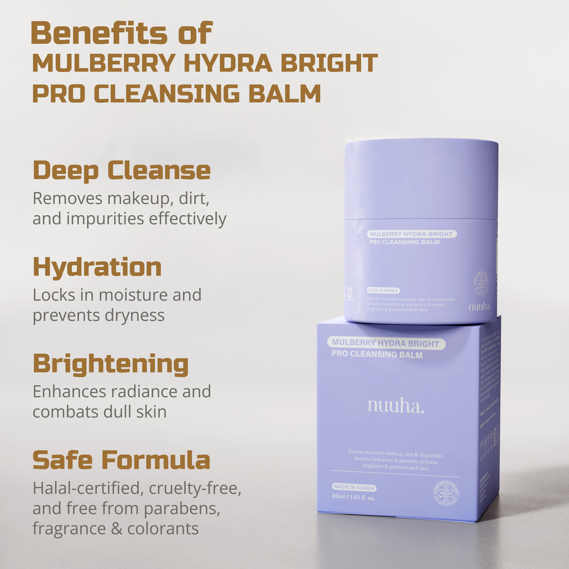 Nuuha beauty Mulberry Hydra Bright Pro Cleansing Balm