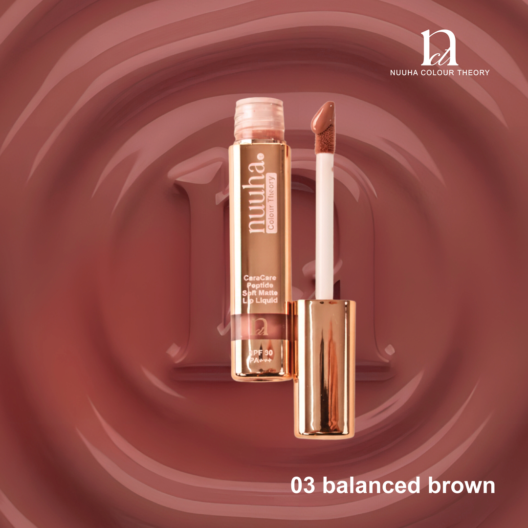 [Balanced Brown (03)] Nuuha Color Theory Ceracare Peptide Lip Liquid Soft Matte SPF 30 PA+++