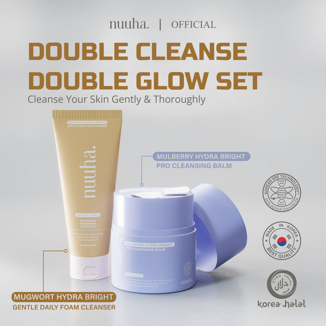 NUUHA BEAUTY Double Cleanse Double Glow Set