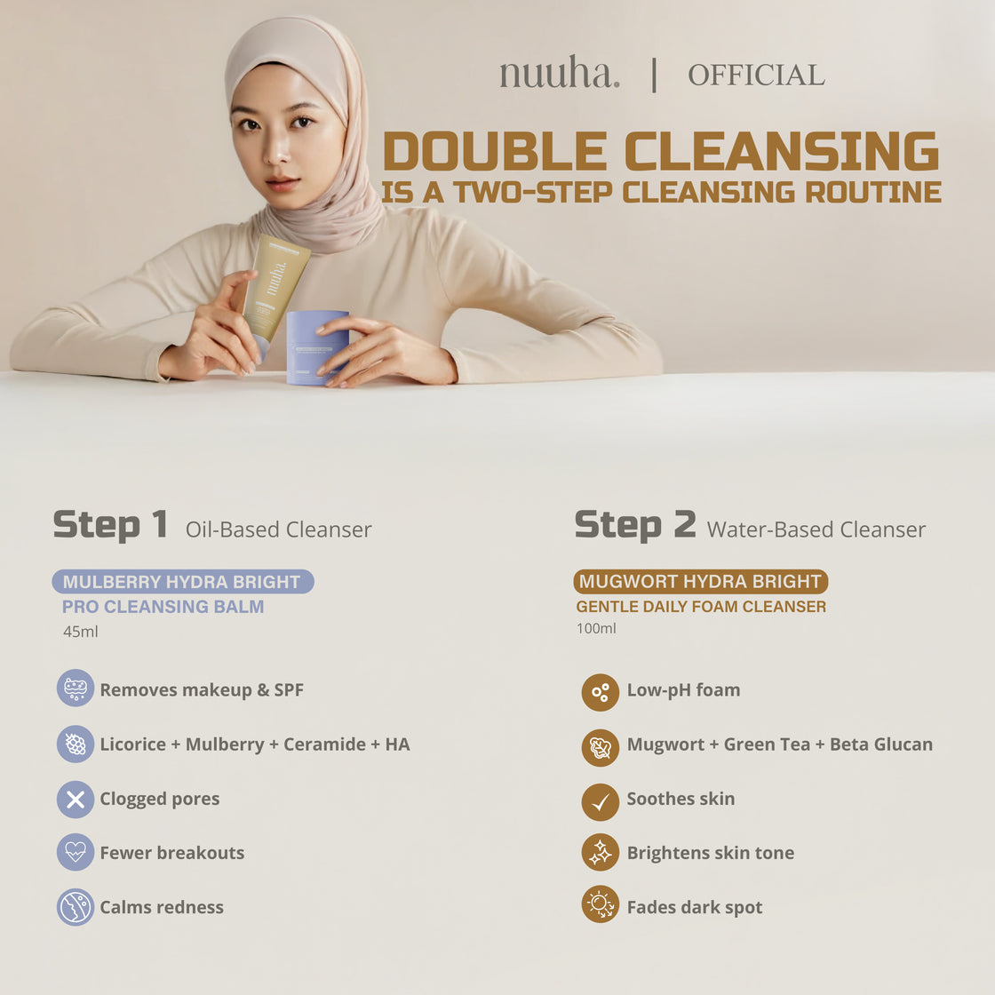 NUUHA BEAUTY Double Cleanse Double Glow Set