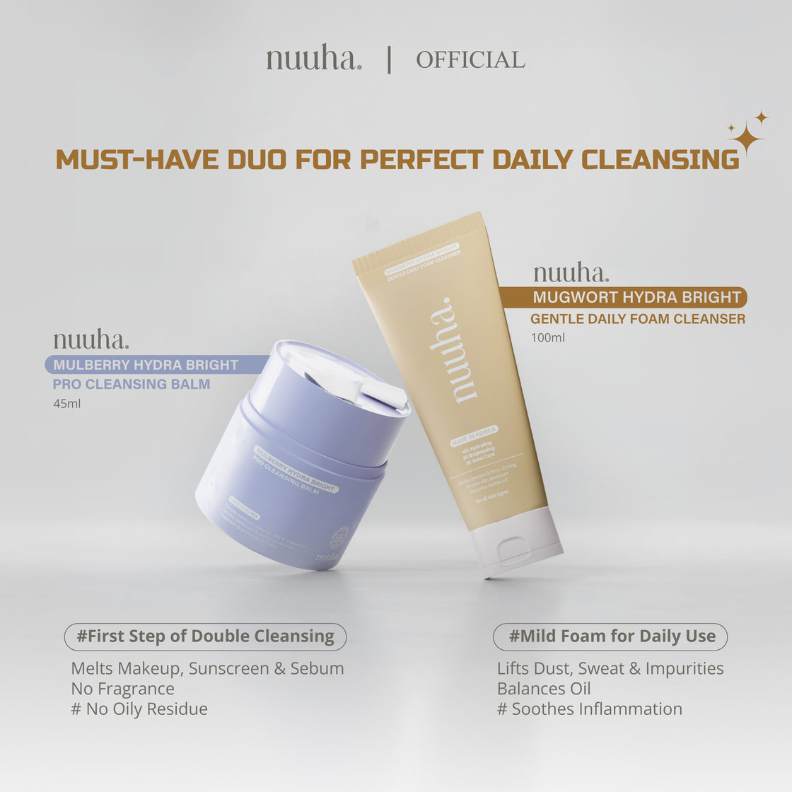 NUUHA BEAUTY Double Cleanse Double Glow Set