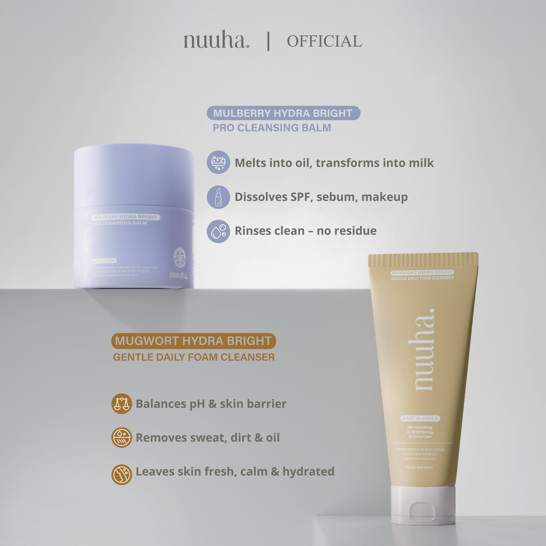 NUUHA BEAUTY Double Cleanse Double Glow Set