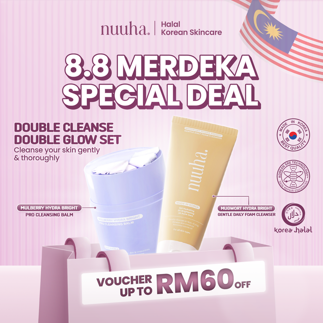 NUUHA BEAUTY Double Cleanse Double Glow Set