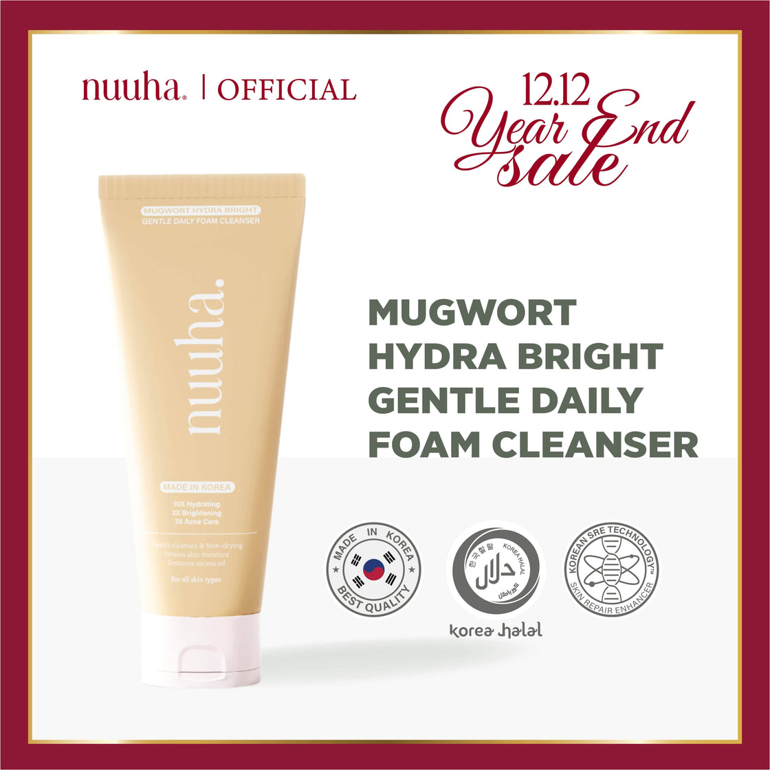Nuuha Beauty Mugwort Hydra Bright Gentle Daily Foam Cleanser